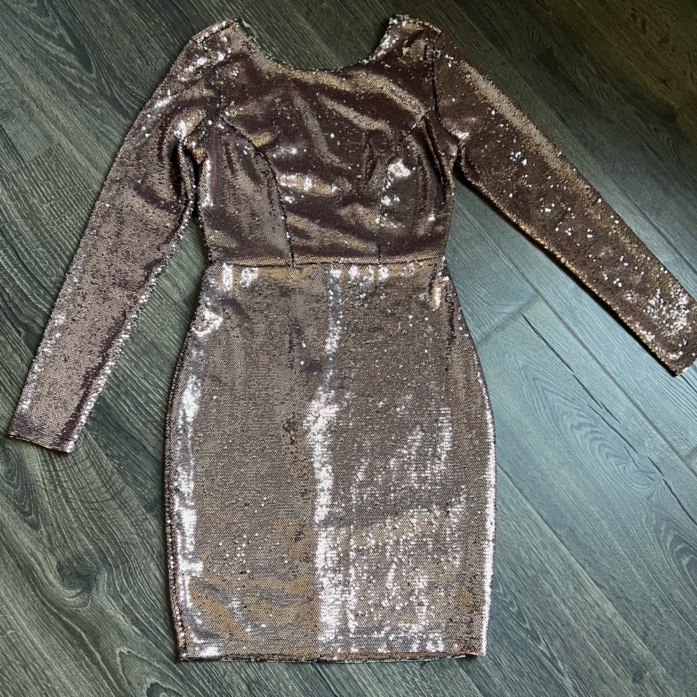 Glamorous Long Sleeve Sequin Dress